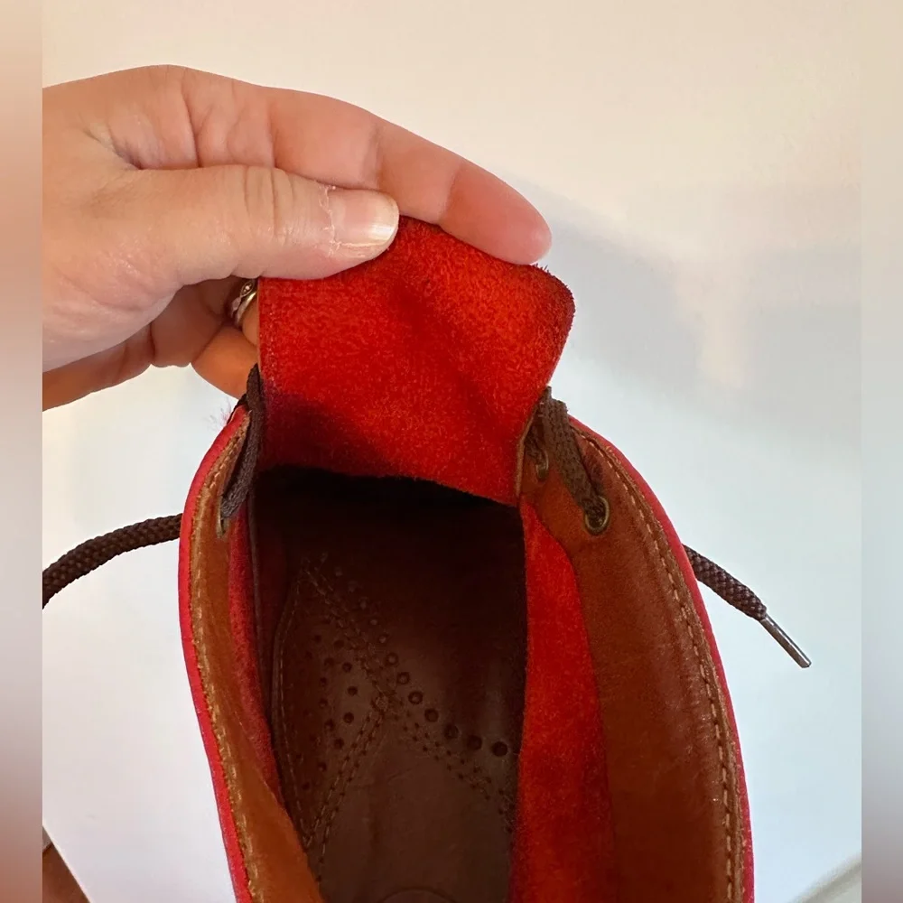 Vintage Dooney & Bourke Red Leather moccasin Men's Chukka Boots - Picture 6 of 8